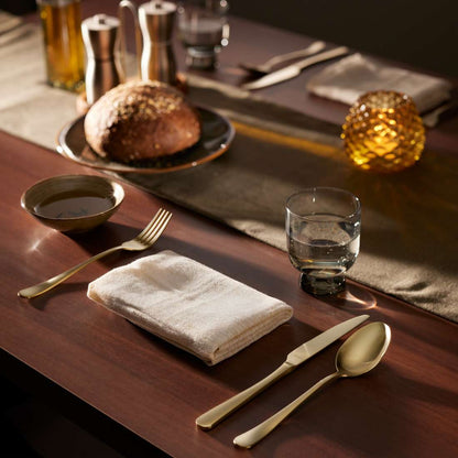 AUSTIN mocha/espresso spoon set, 6 pieces, PVD champagne