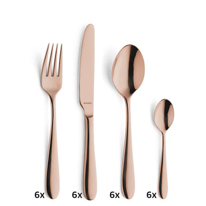 OXFORD cutlery set 24-piece PVD copper