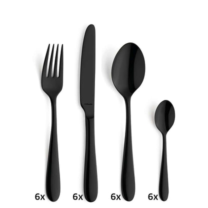 OXFORD cutlery set 24-piece PVD black