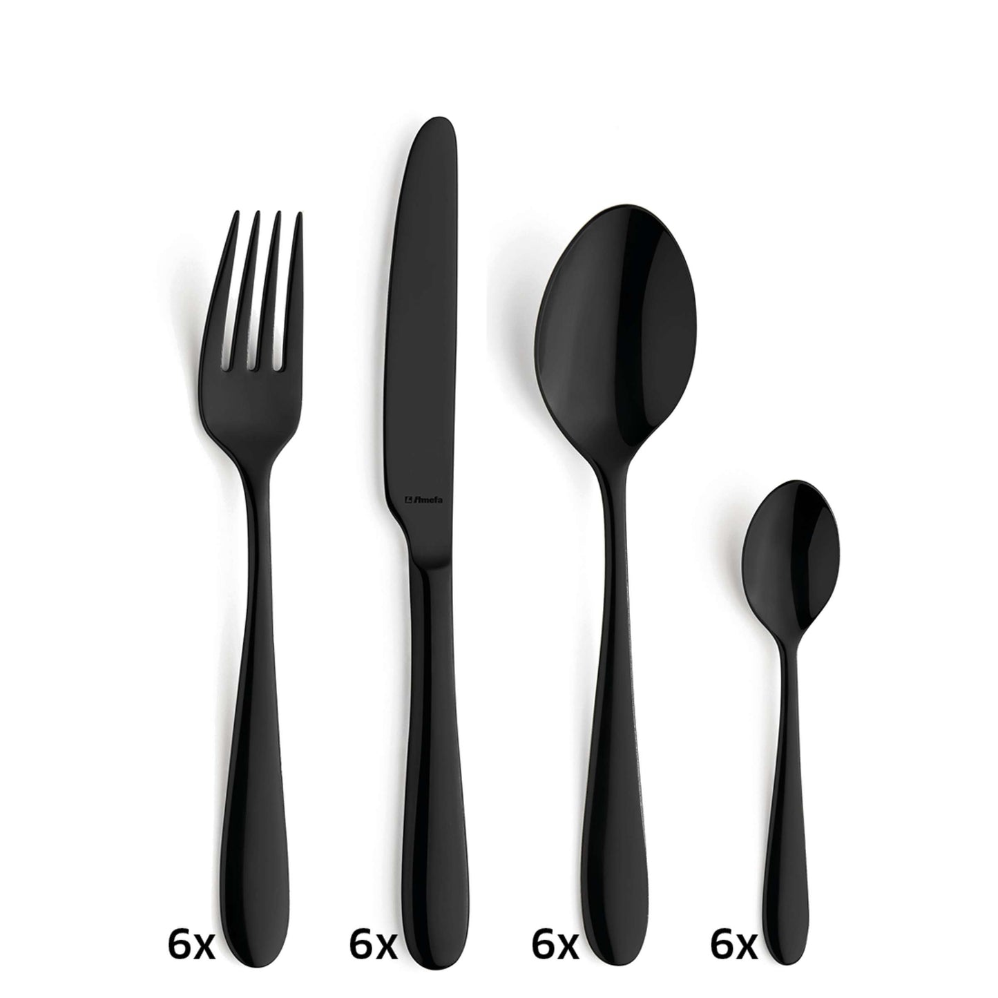 OXFORD cutlery set 24-piece PVD black