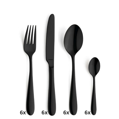 OXFORD cutlery set 24-piece PVD black