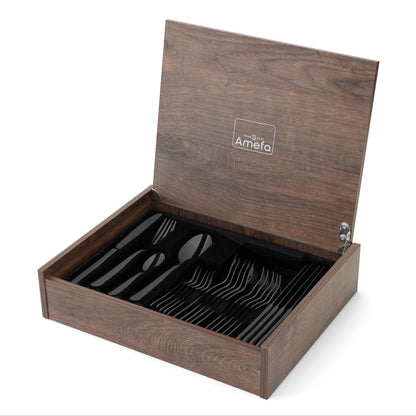 OXFORD cutlery set 24-piece PVD black