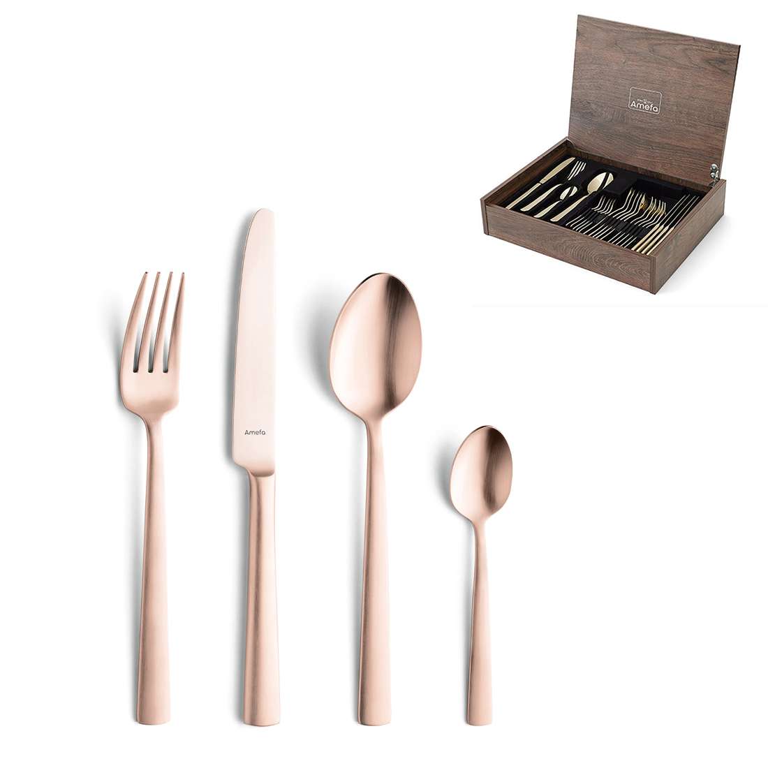 VENTURA cutlery set 24-piece PVD copper