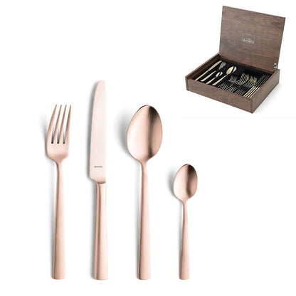 VENTURA cutlery set 24-piece PVD copper