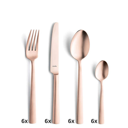 VENTURA cutlery set 24-piece PVD copper