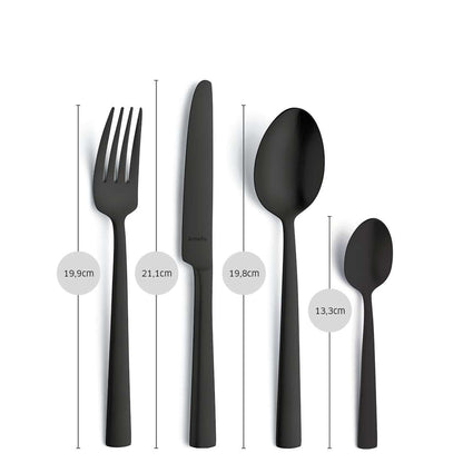 VENTURA cutlery set 24-piece PVD black