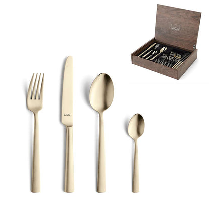 VENTURA cutlery set 24-piece PVD champagne