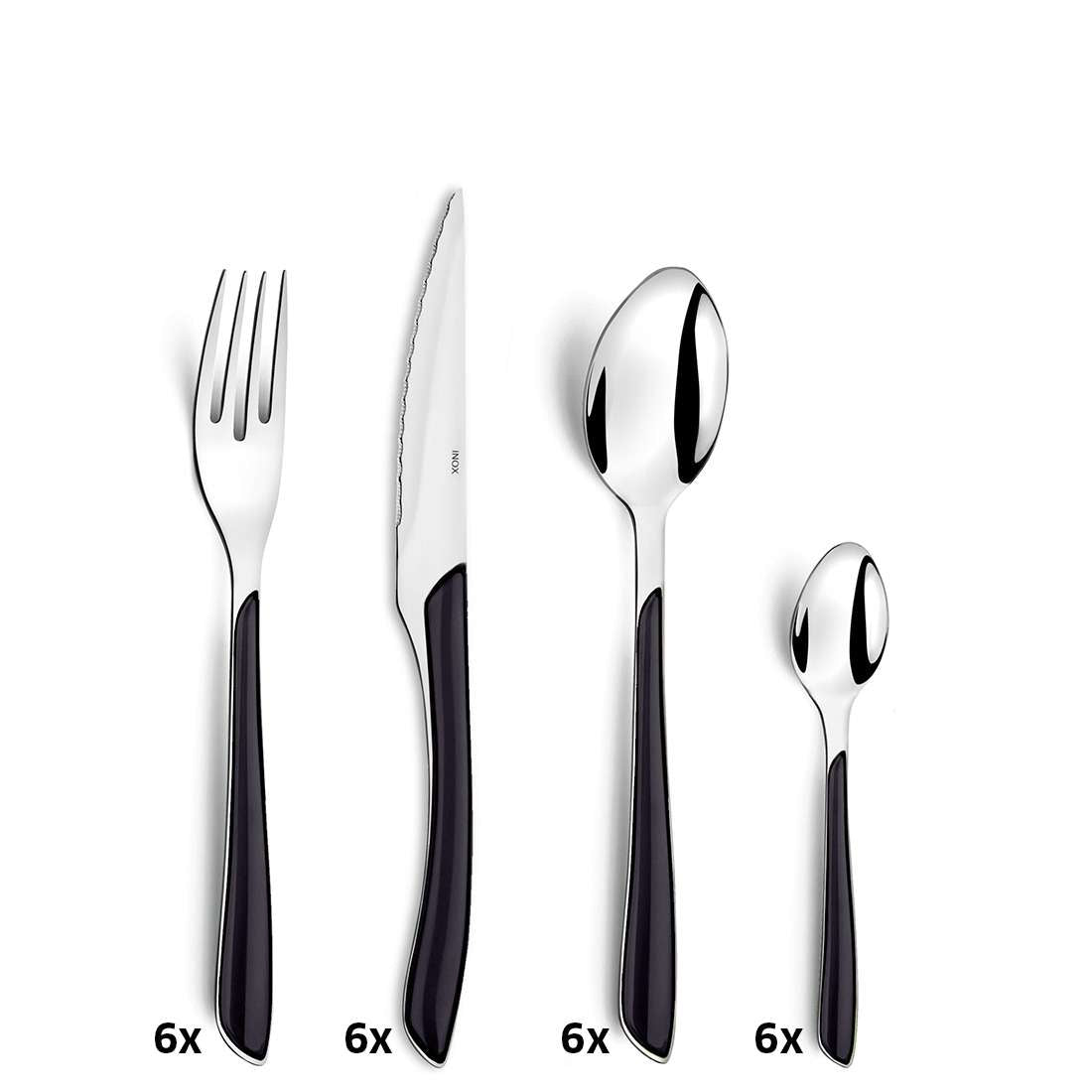 ECLAT cutlery set 24-piece black