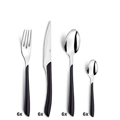 ECLAT cutlery set 24-piece black