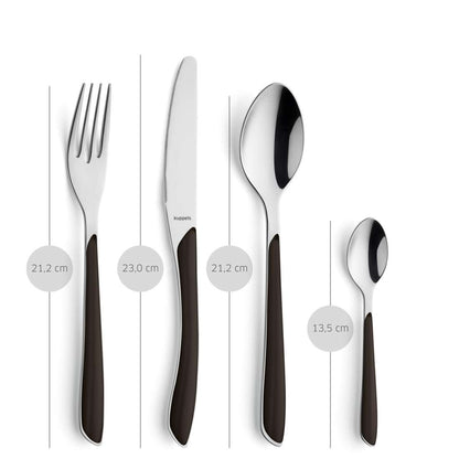 PRISMA cutlery set 24-piece black