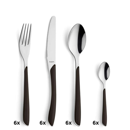 PRISMA cutlery set 24-piece black