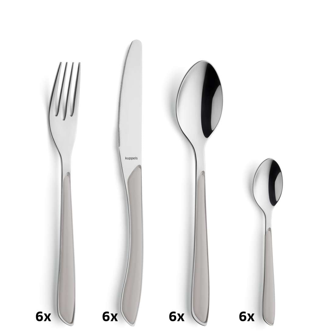 PRISMA cutlery set 24-piece light grey