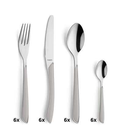 PRISMA cutlery set 24-piece light grey