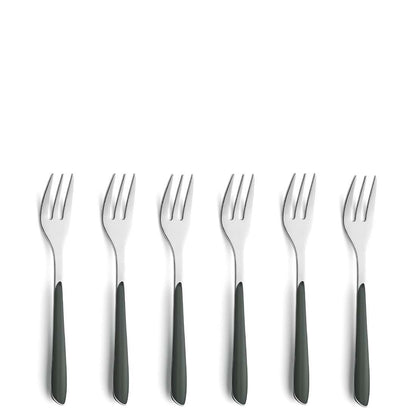 PRISMA cake fork set 6-piece dark grey