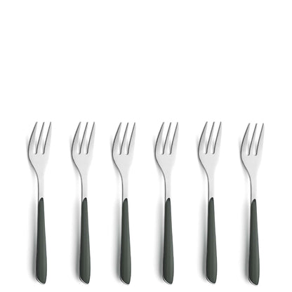 PRISMA cake fork set 6-piece dark grey
