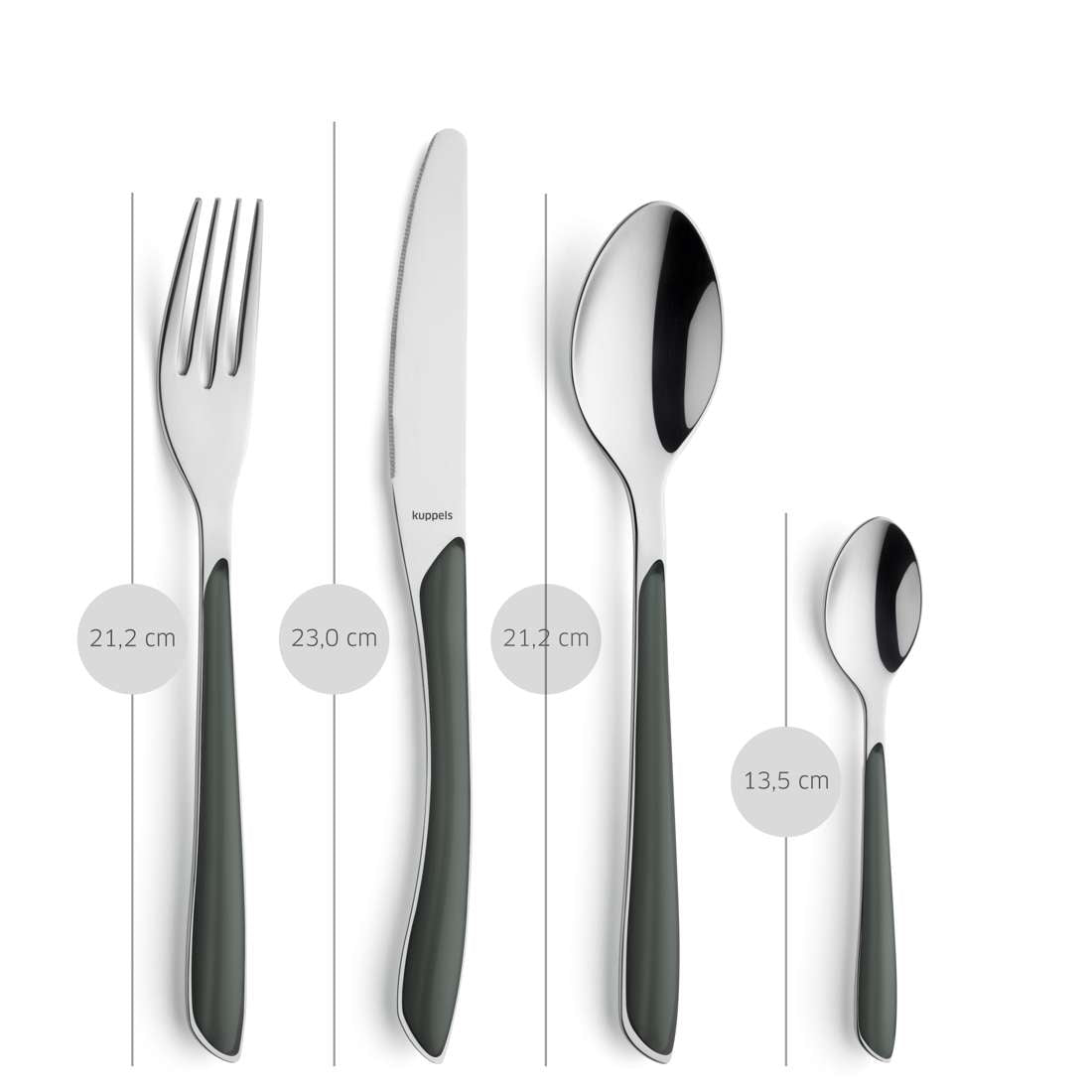 PRISMA cutlery set 24-piece dark grey