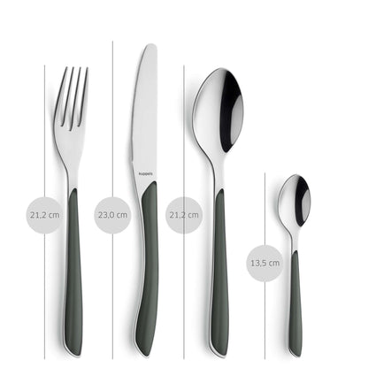 PRISMA cutlery set 24-piece dark grey