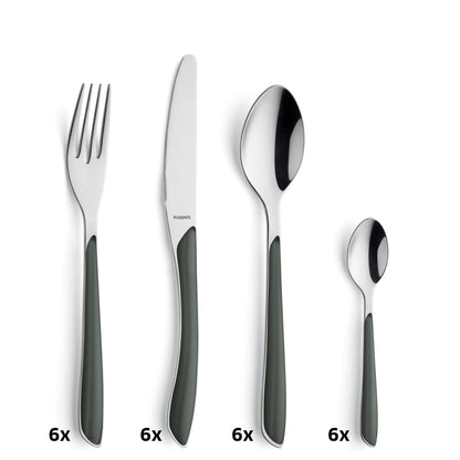 PRISMA cutlery set 24-piece dark grey