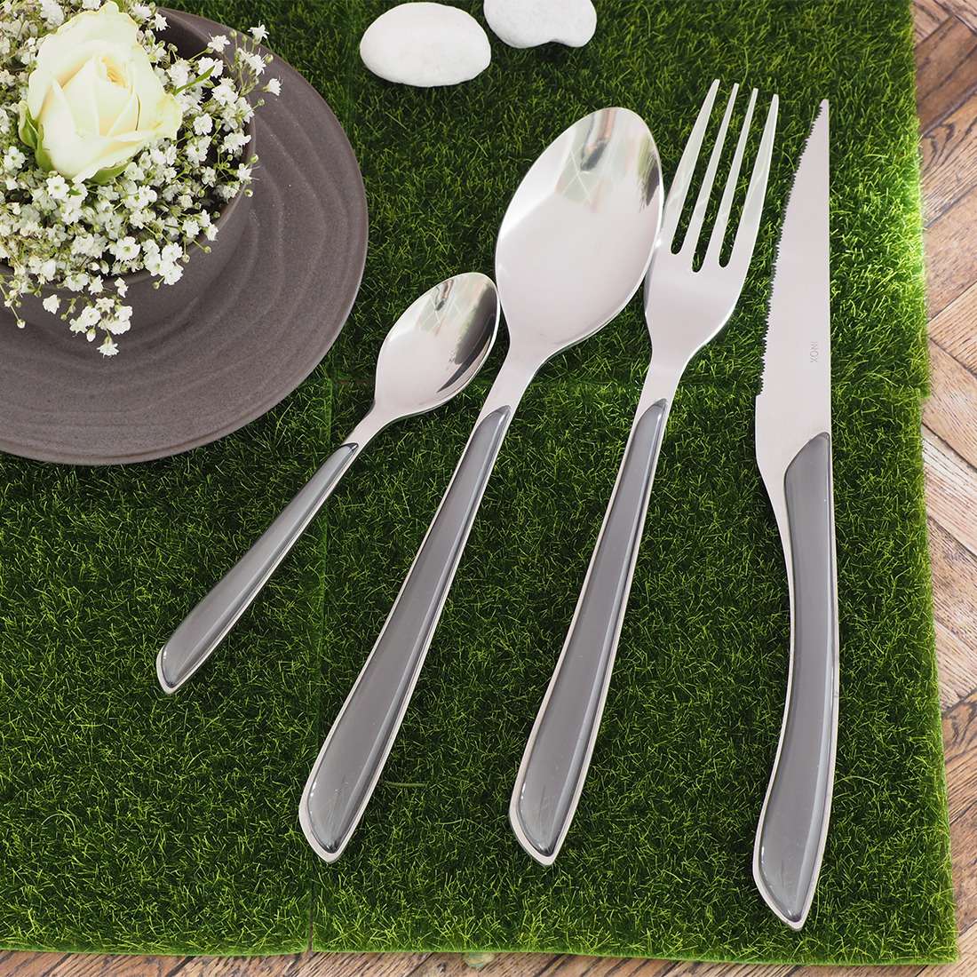 ECLAT cutlery set 24-piece grey