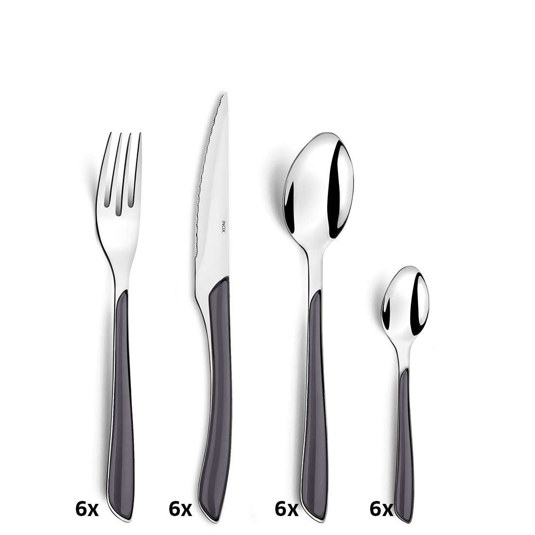 ECLAT cutlery set 24-piece grey