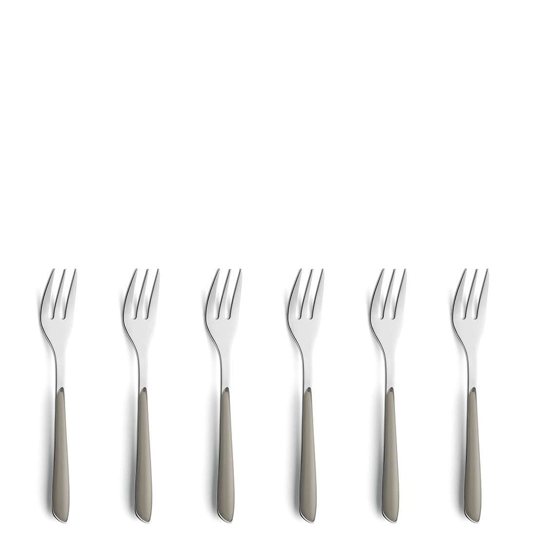 PRISMA cake fork set 6-piece taupe