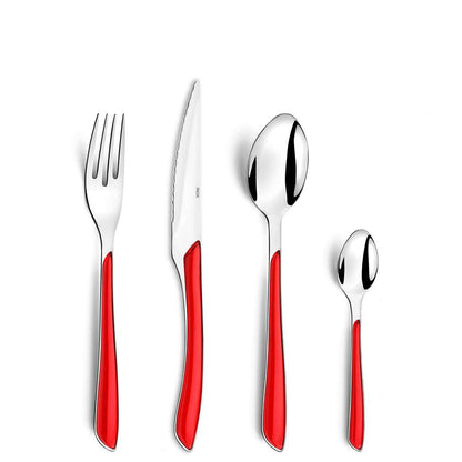 ECLAT cutlery set 24-piece red
