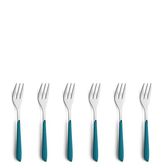 PRISMA cake fork set 6-piece petrol