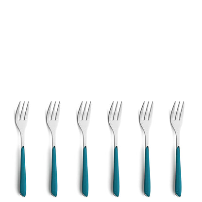 PRISMA Kuchengabel Set 6-teilig petrol