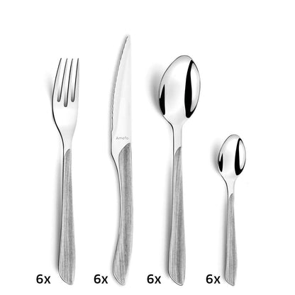 ECLAT NATURE cutlery set 24-piece grey