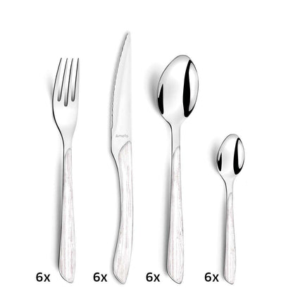 ECLAT NATURE cutlery set 24-piece white