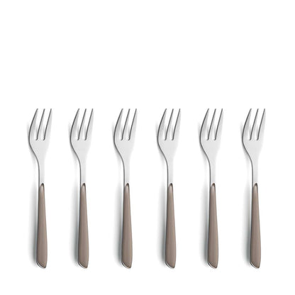 PRISMA cake fork set 6-piece cocoa