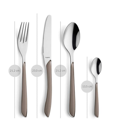 PRISMA cutlery set 24-piece cocoa