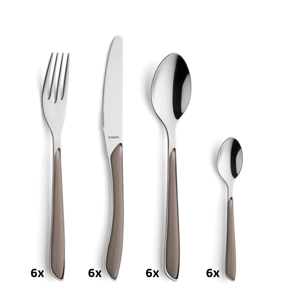 PRISMA cutlery set 24-piece cocoa