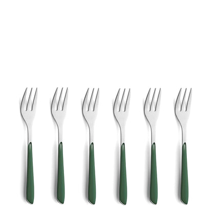 PRISMA Kuchengabel Set 6-teilig tannengrün