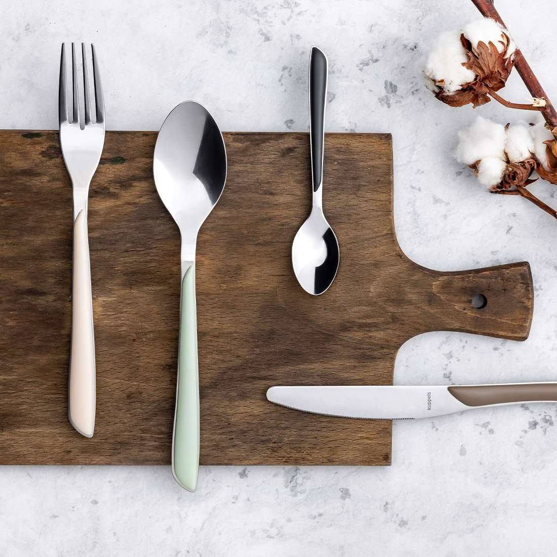 PRISMA dinner knife full handle sage green