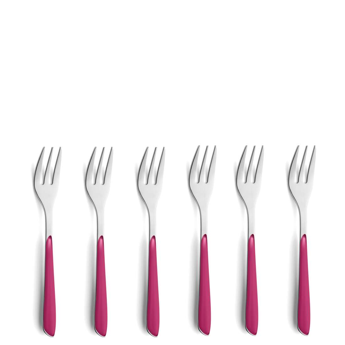PRISMA cake fork set 6-piece raspberry red