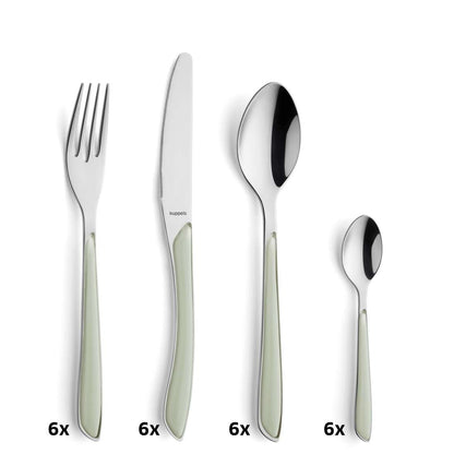 PRISMA cutlery set 24-piece sage green