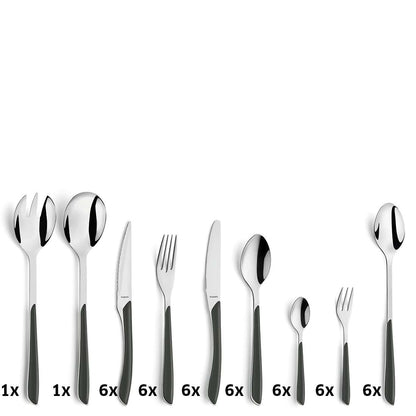 PRISMA cutlery set 44-piece slate grey