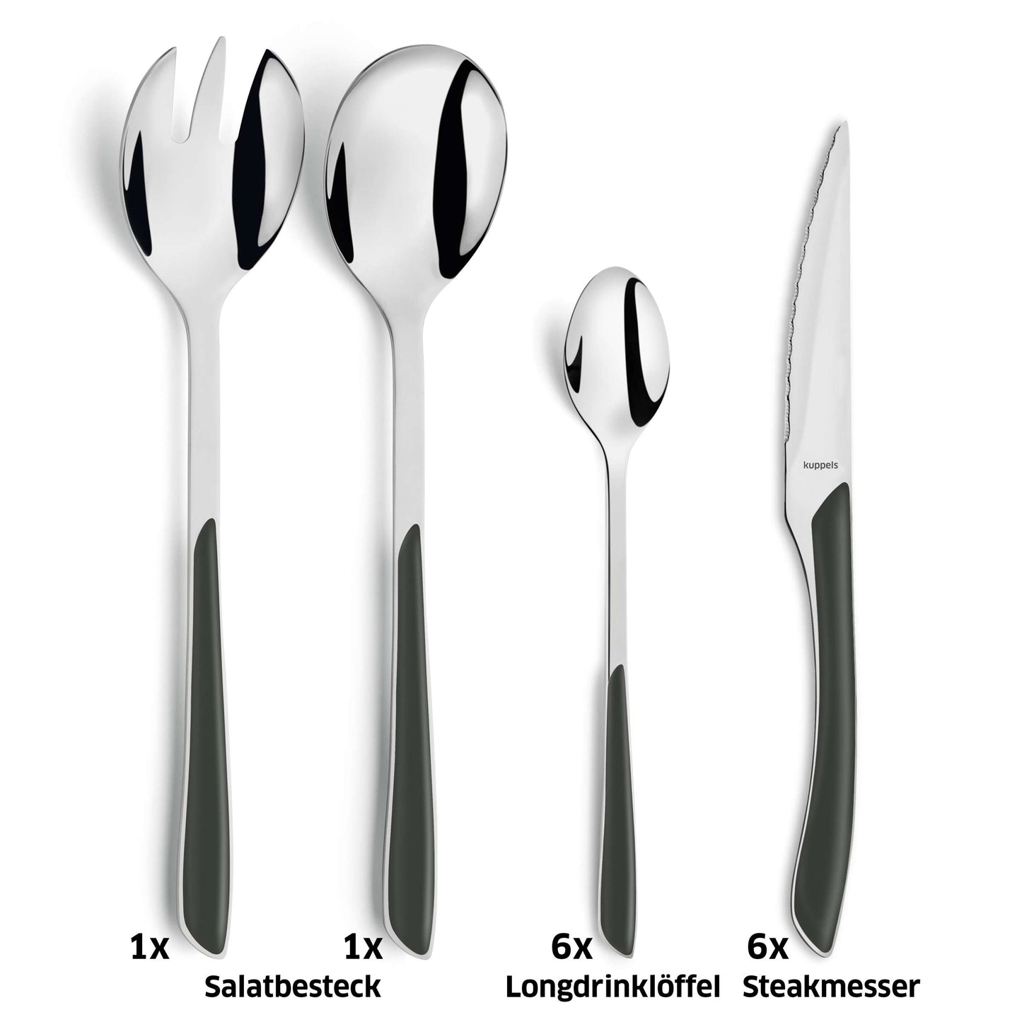 PRISMA Besteckset 44-teilig schiefergrau