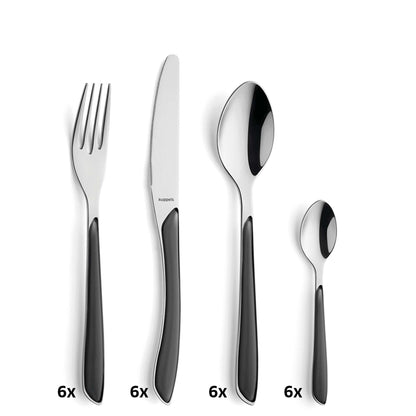 PRISMA Besteckset 24-teilig schiefergrau