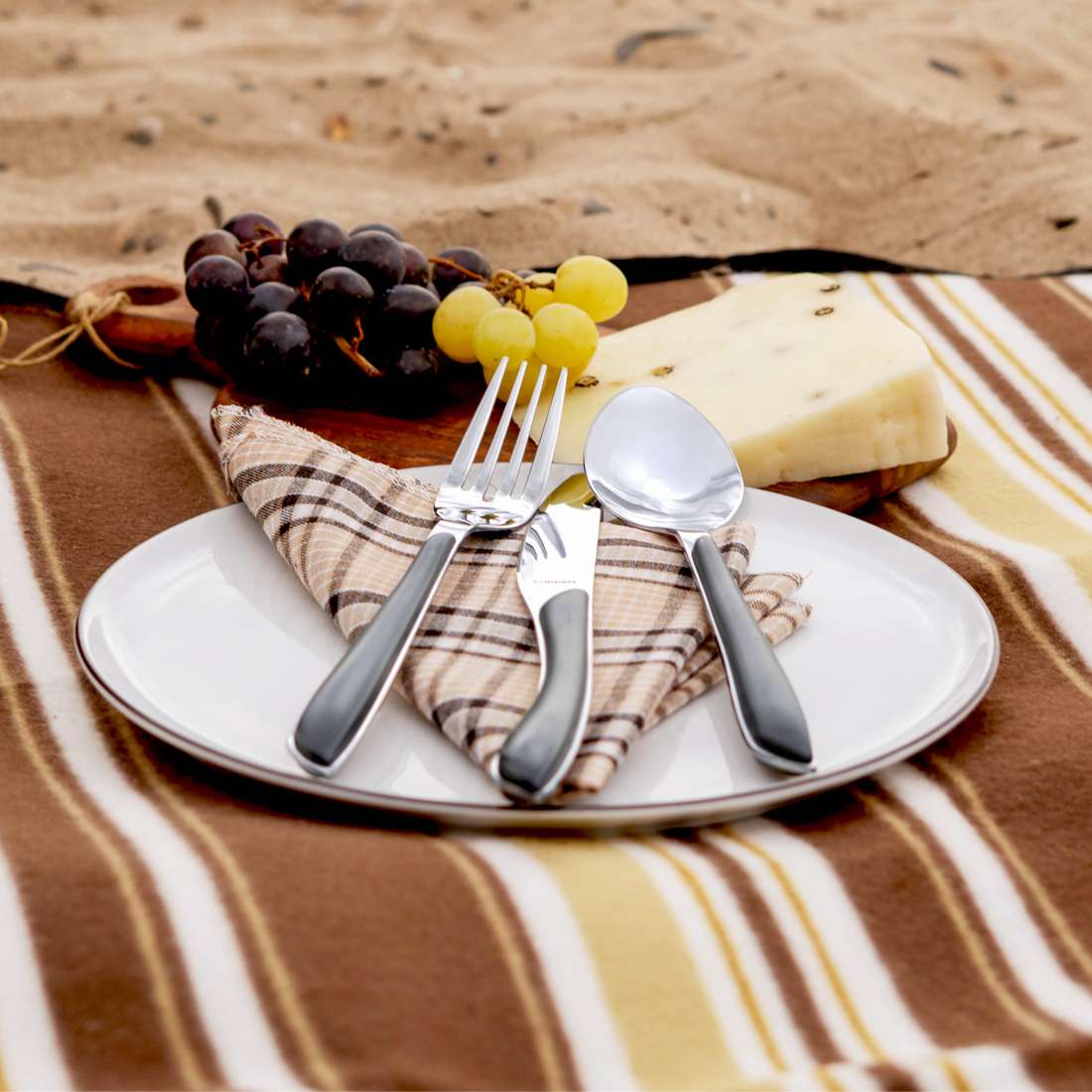 PRISMA Besteckset 24-teilig schiefergrau