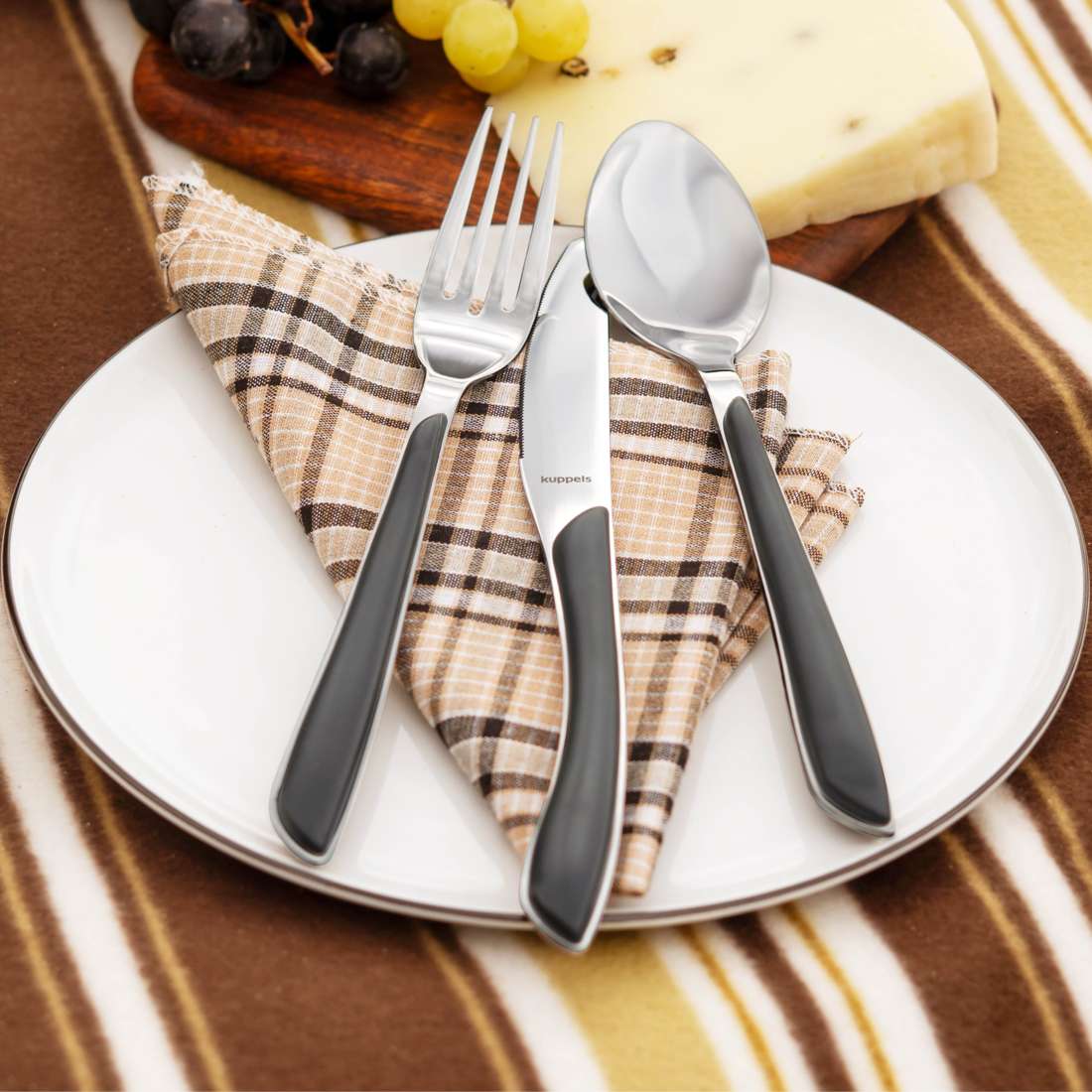 PRISMA Besteckset 24-teilig schiefergrau