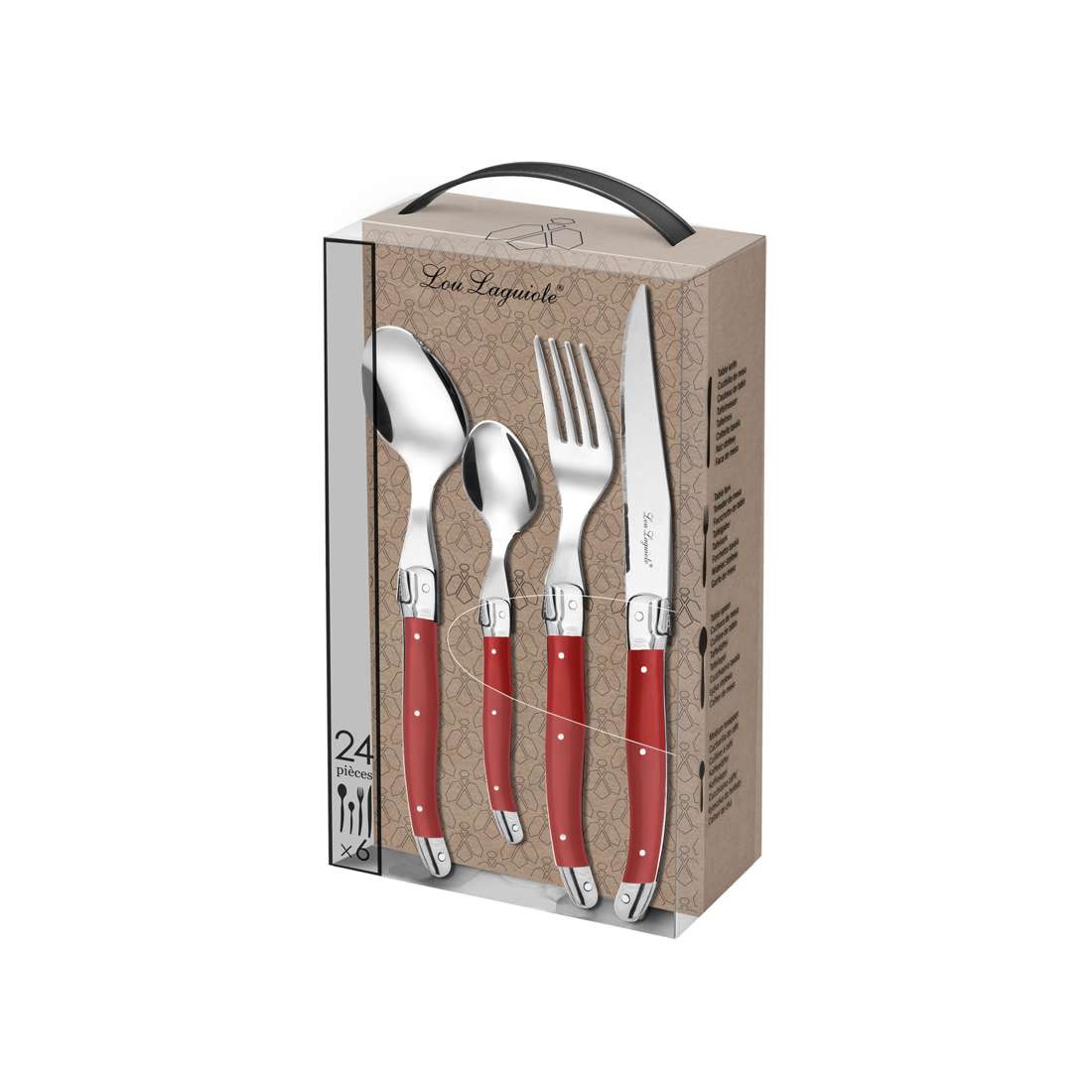 TRADITION cutlery set 24-piece red
