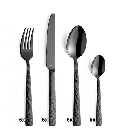 FELICITY cutlery set 24-piece PVD black