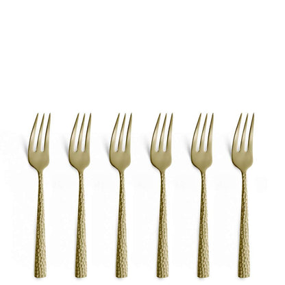 FELICITY cake fork set 6-piece PVD champagne