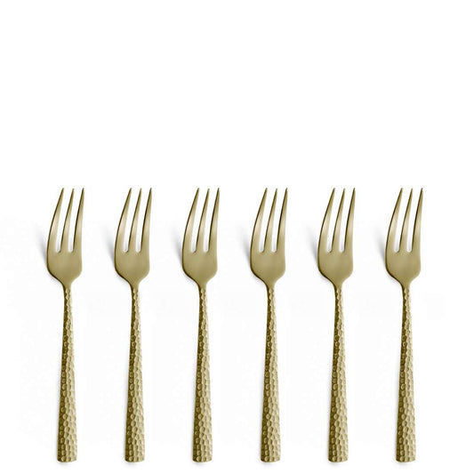 FELICITY cake fork set 6-piece PVD champagne