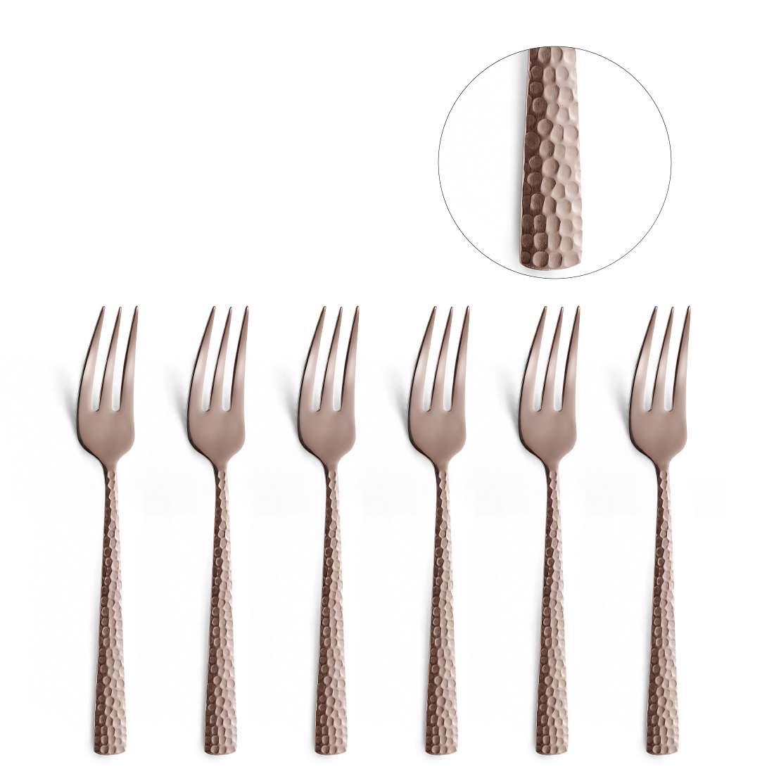 FELICITY cake fork set 6-piece PVD rose