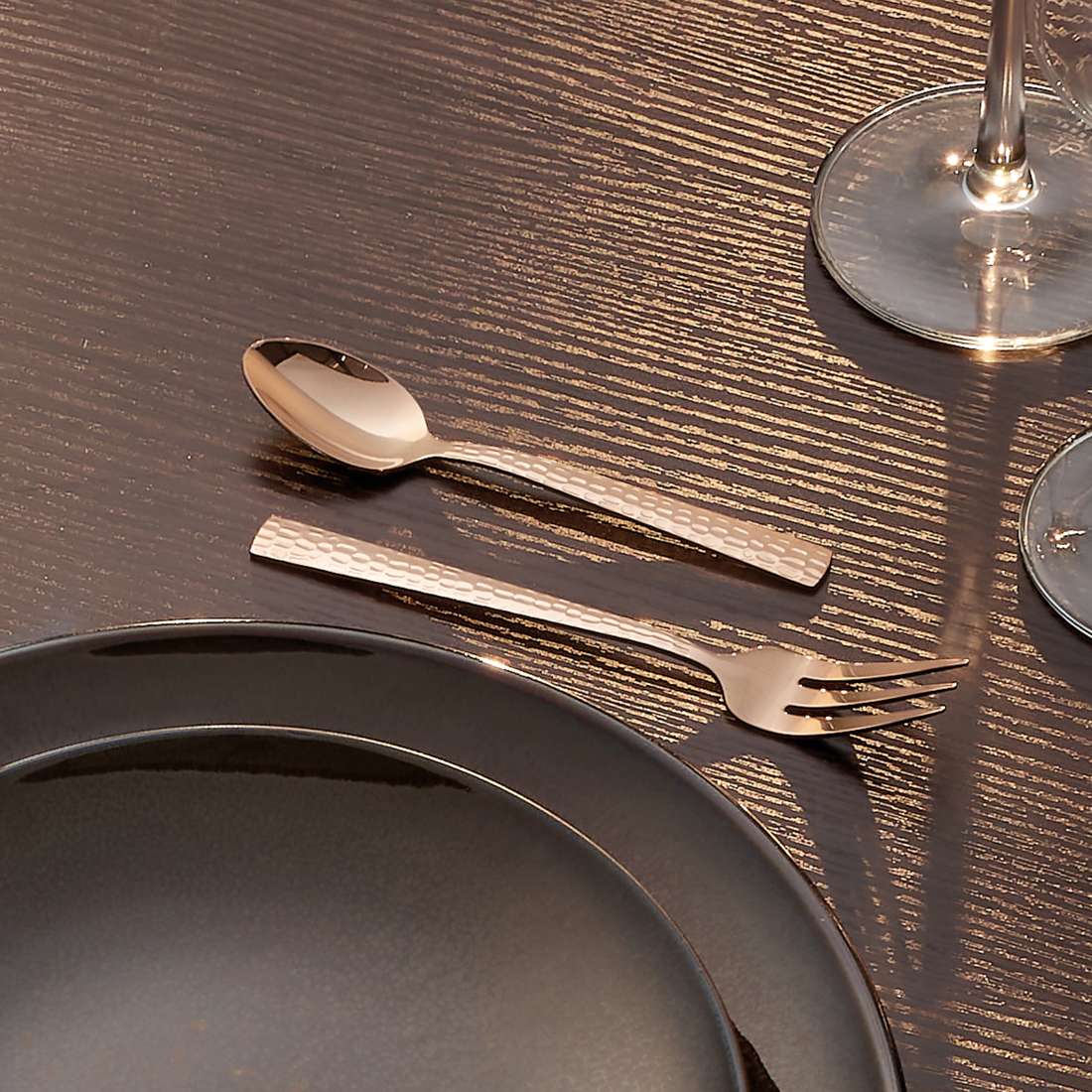 FELICITY mocha/espresso spoon set, 6 pieces, PVD rose