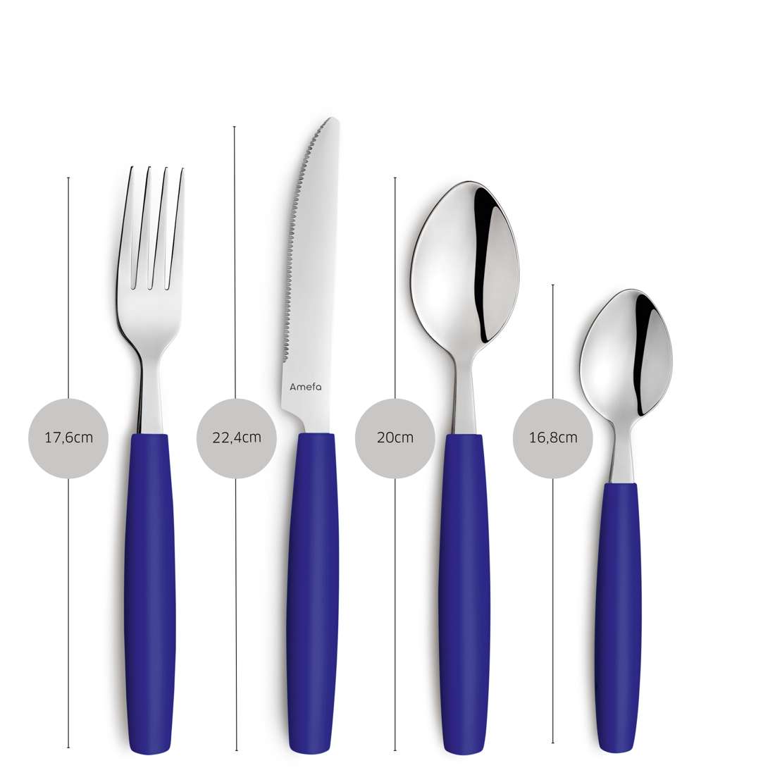 VALOA cutlery set 16 pieces royal blue