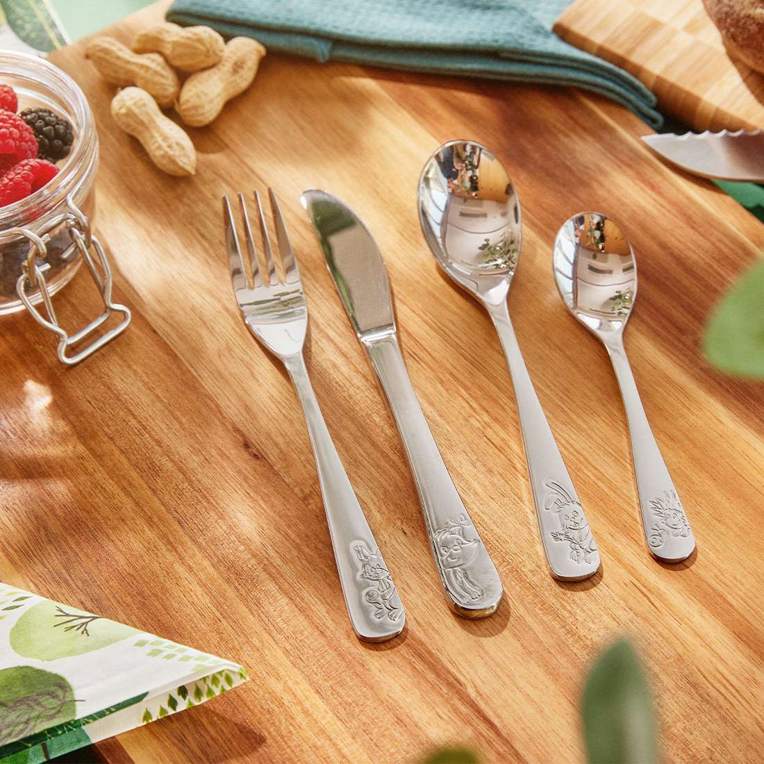 WALDFREUNDE children's cutlery set 4-piece